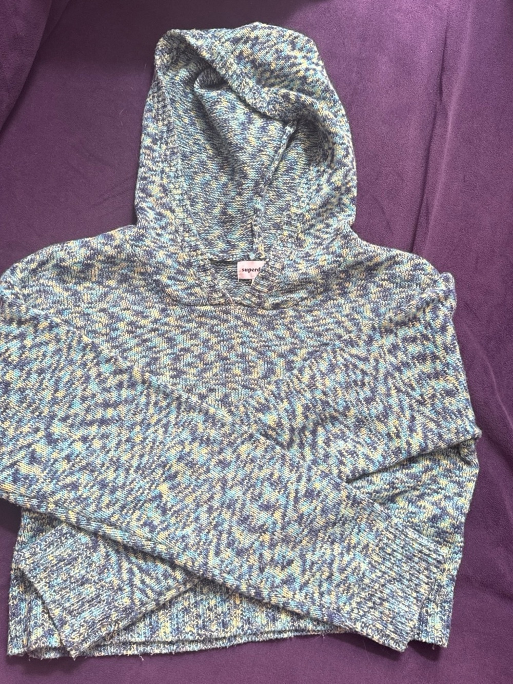 superdown Multicolor Marled Crewneck Hoodie Sweater